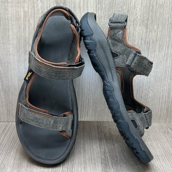 Teva Sandals Mens Size 12 Katavi 2 Adjustable Trail Hiking Suede Brown 1019192 - Picture 7 of 12